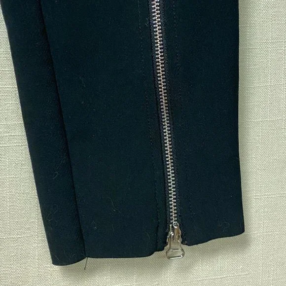 EUC Elizabeth & James Eddine Black High-Waist Skinny Zip-cuff Ponte Pants Size 2 - Picture 8 of 9